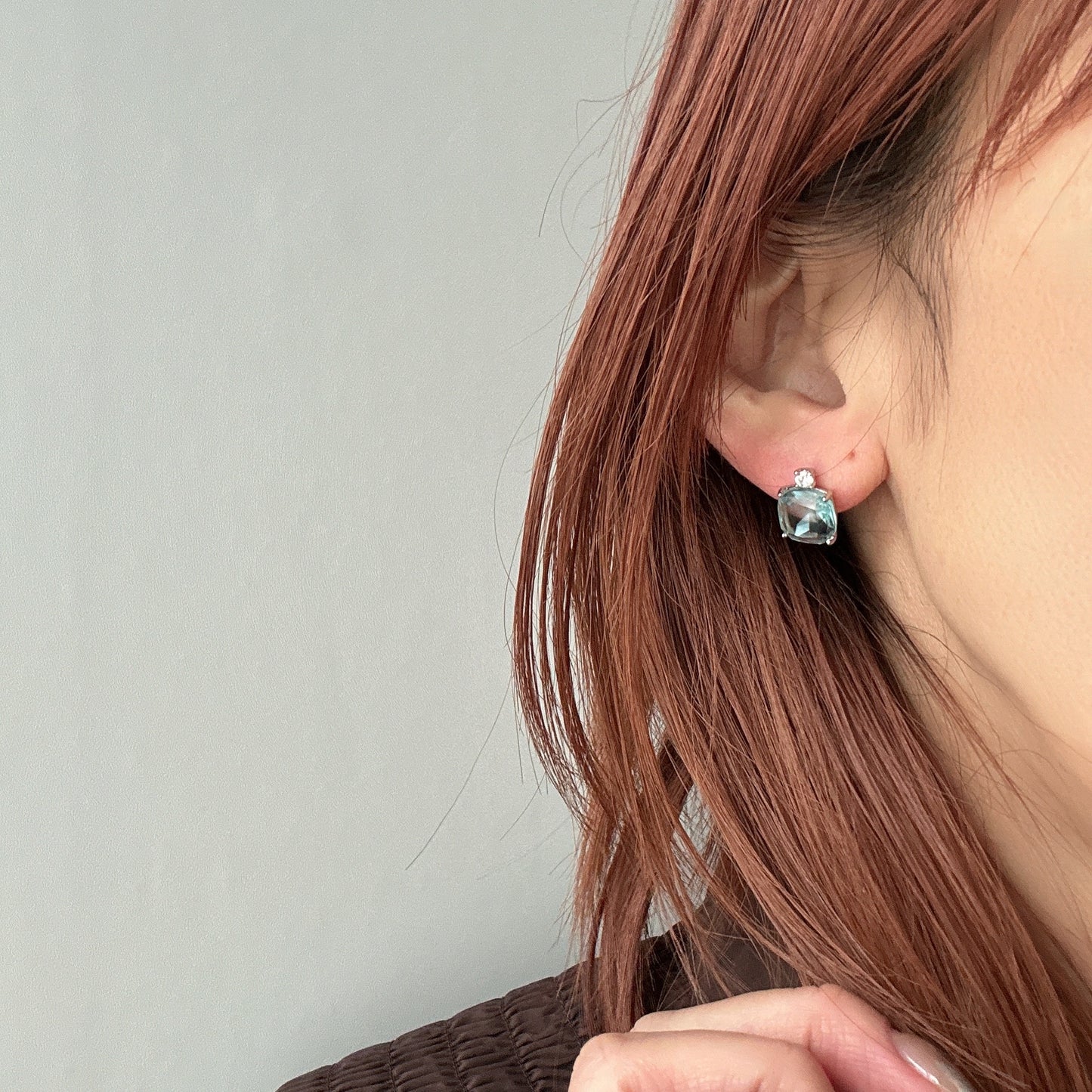 aqua blue glass pierce
