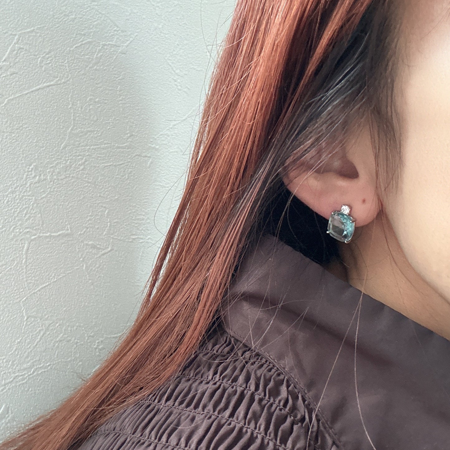 aqua blue glass pierce