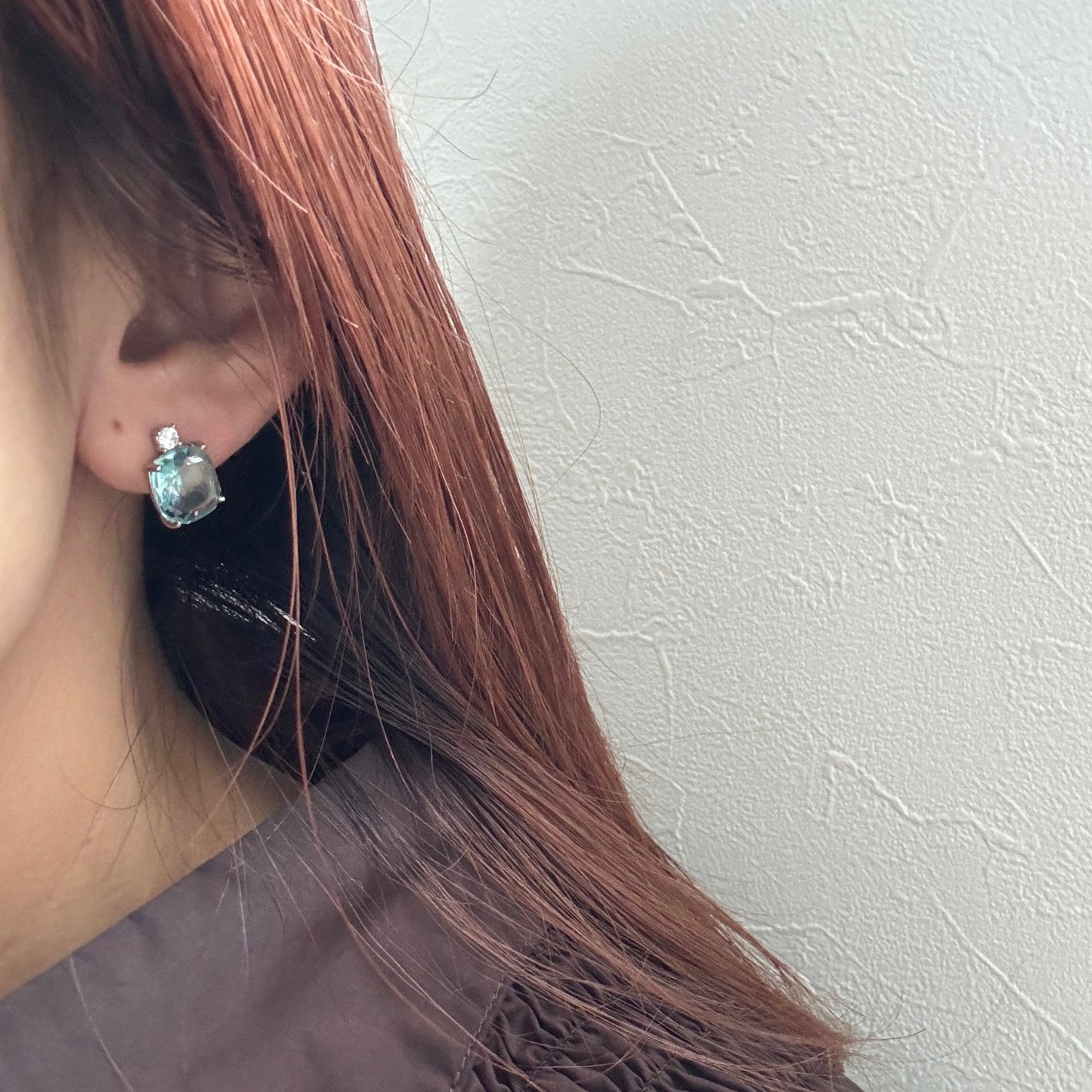 aqua blue glass pierce