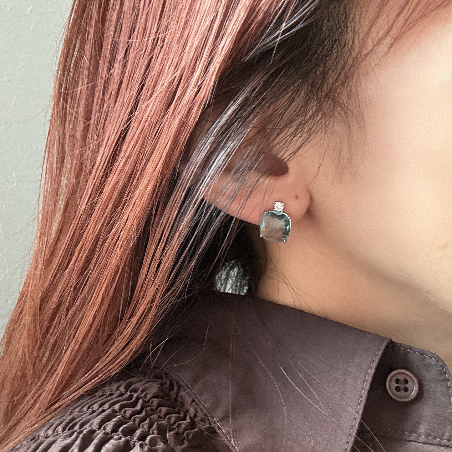 aqua blue glass pierce