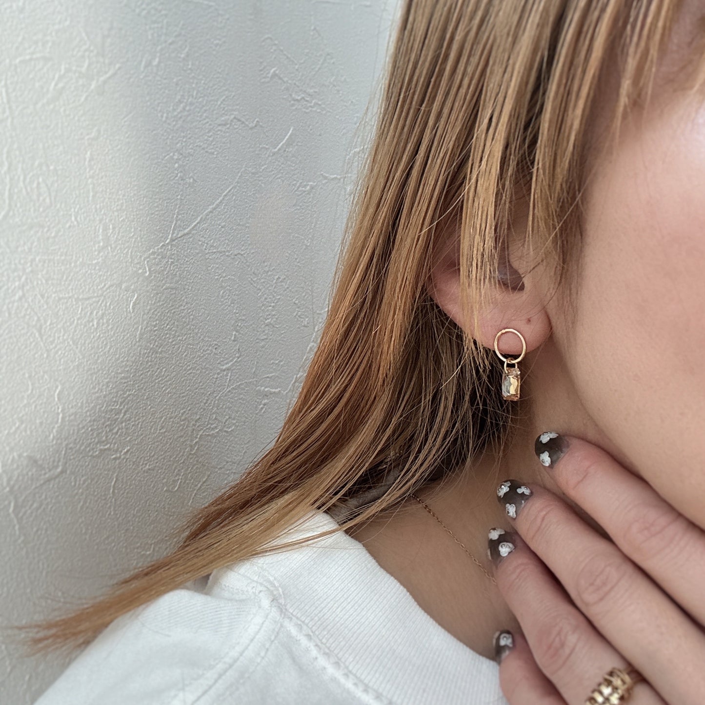 glass circle pierce(ゴールド)