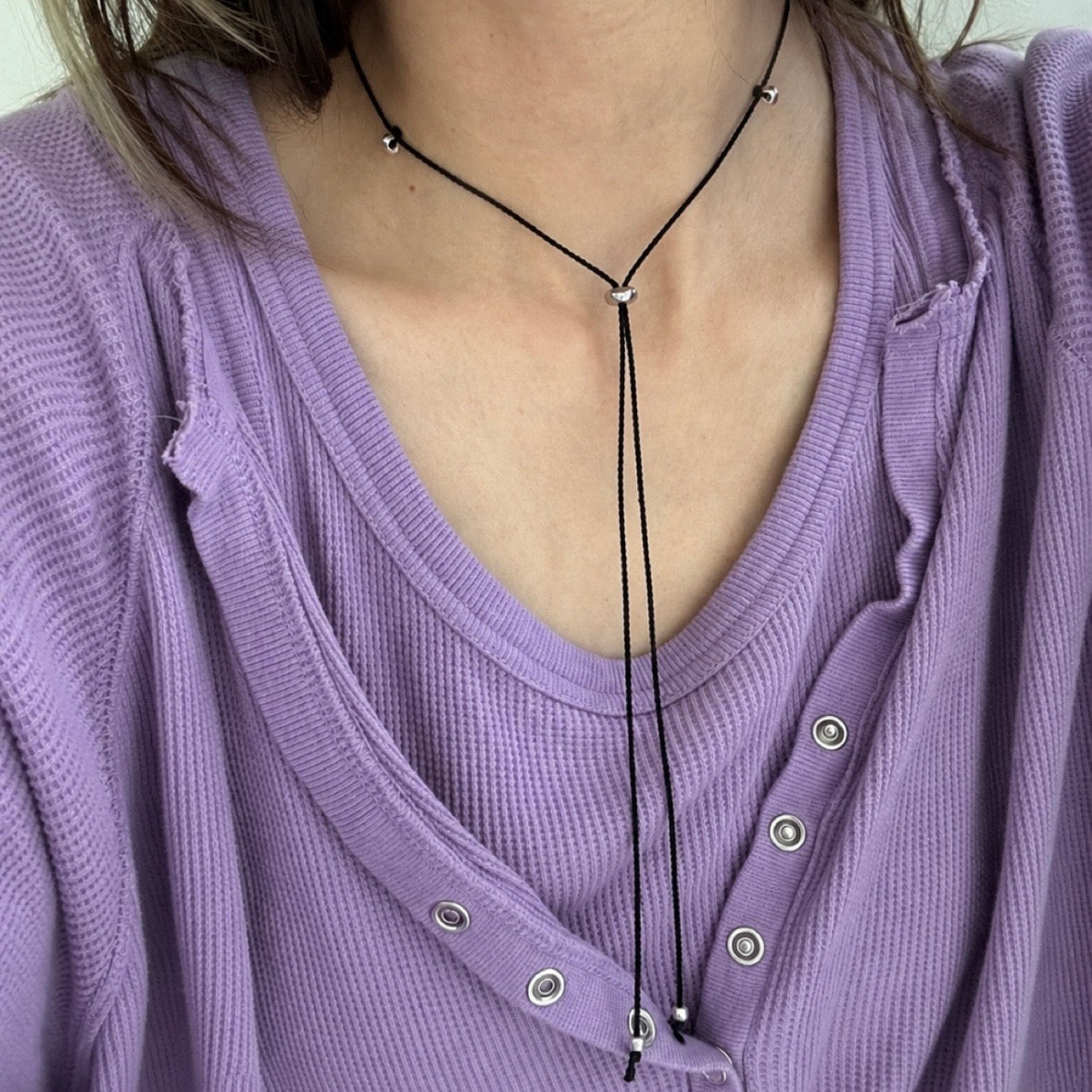 Karen Silver & Silk Code Necklace