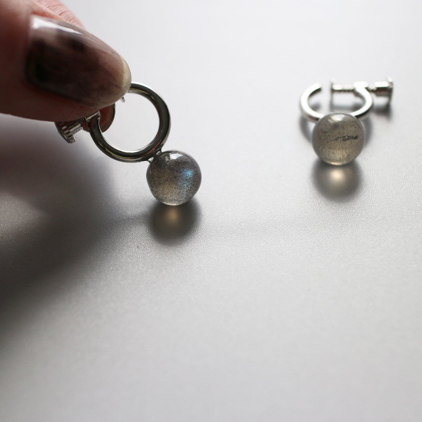 Quiet Stone Hoop earring