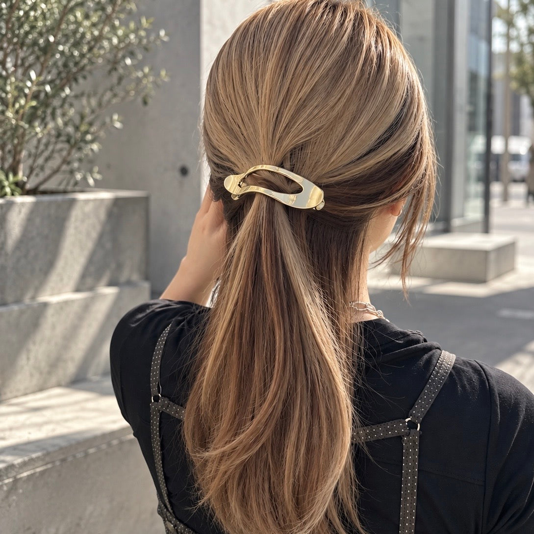 ウェーブメタル ヘアクリップ