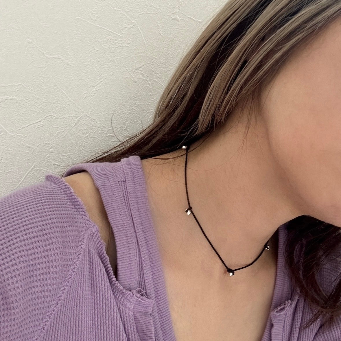 Karen Silver & Silk Code Necklace