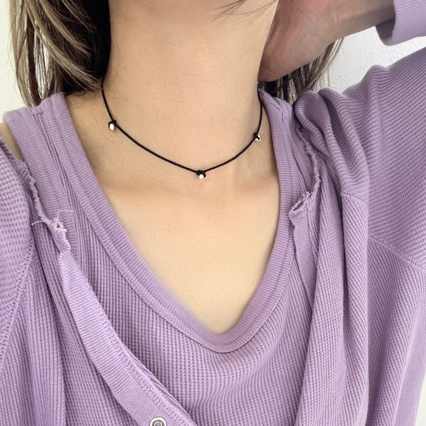 Karen Silver & Silk Code Necklace