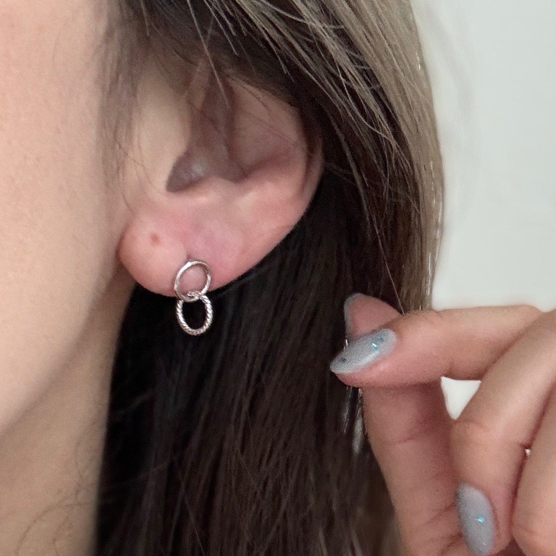ダブルリングピアス